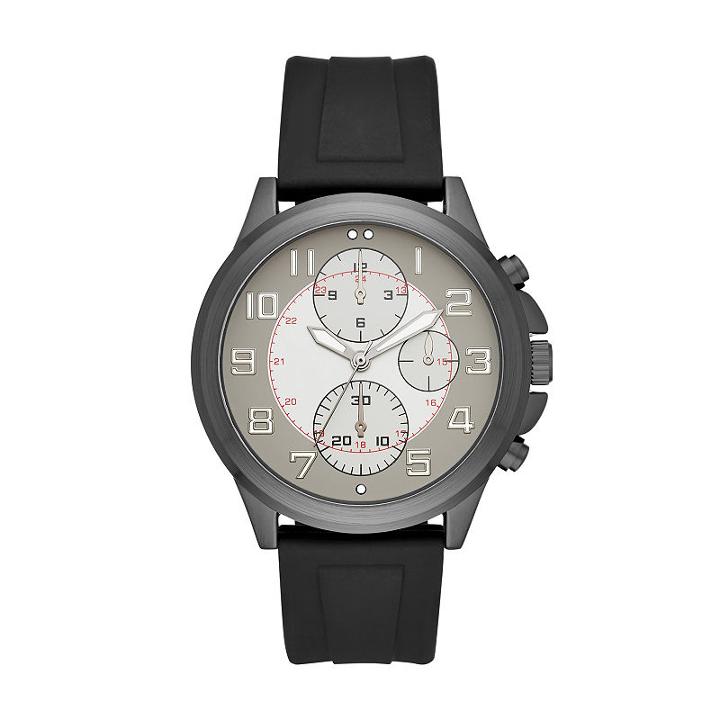 Geneva Mens Black Strap Watch-fmdjm589