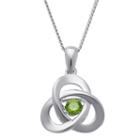 Personalized Womens Simulated Multi Color Cubic Zirconia Sterling Silver Pendant Necklace