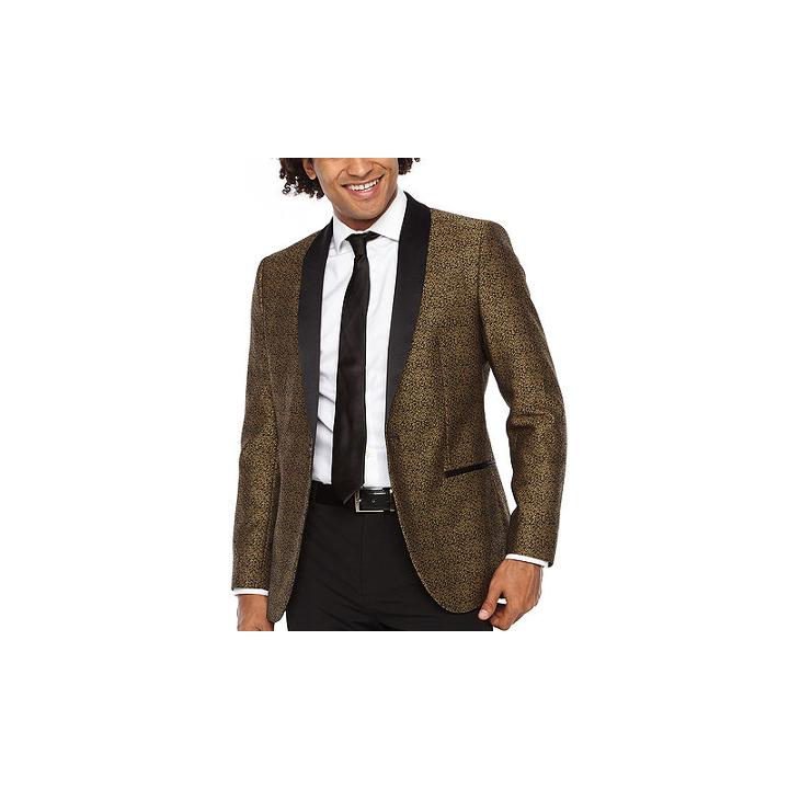 Jf J.ferrar Special Occasion Classic Fit Leopard Sport Coat
