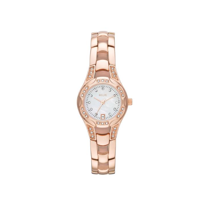 Relic Charlotte Womens Stainless Steel Rose Gold-tone Watch Zr12067
