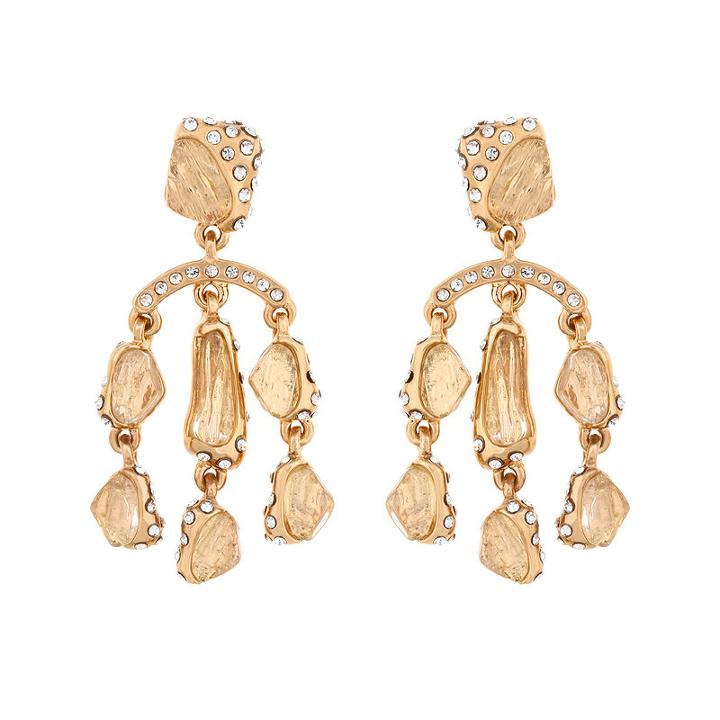 10021 Kara Ross Crystal Fragment Chandelier Earrings