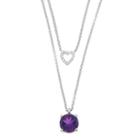 Womens Diamond Accent Purple Amethyst Necklace Set