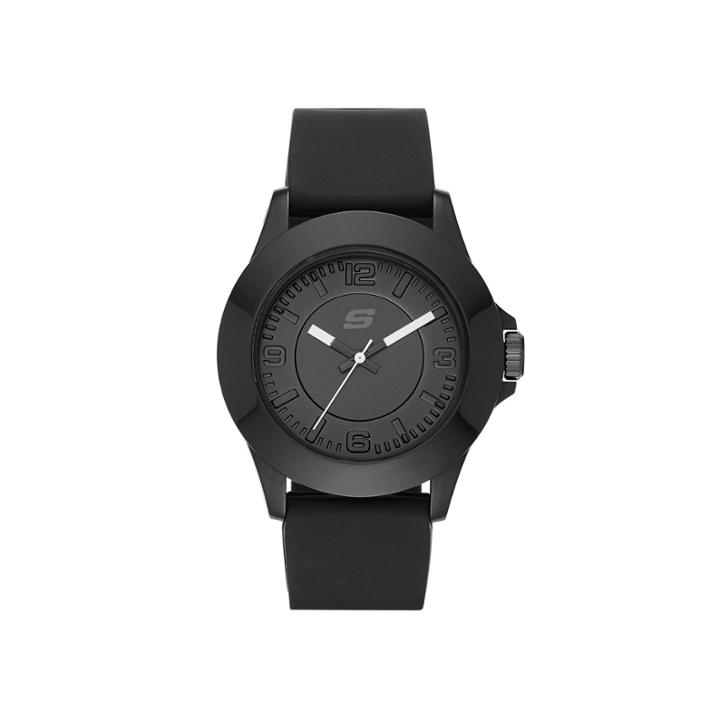 Skechers Womens Black Dial Black Silicone Strap Analog Watch