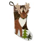 North Pole Trading Co. 3d Reindeer Christmas Stocking