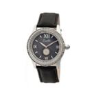 Bertha Womens Emma Mother-of-pearl Black Leather-band Watchbthbr5202