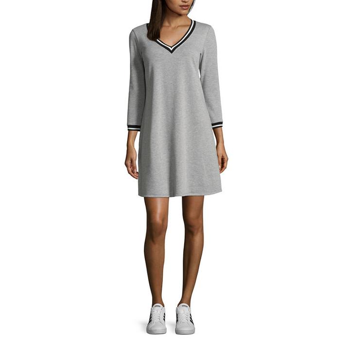 Luxology 3/4 Sleeve Denim A-line Dress