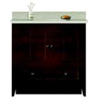 36-in. W Floor Mount Walnut Vanity Set For 3h8-in. Drilling Beige Top Biscuit Um Sink