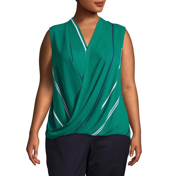 Liz Claiborne Wrap Top- Plus