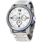 Joseph Abboud Mens Silver Tone Strap Watch-ja3200s648-041