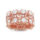 Womens Pink Morganite Gold Over Silver Band