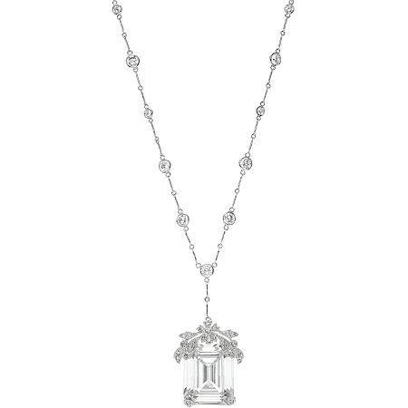 Cz By Kenneth Jay Lane Cubic Zirconia Solitaire Statement Pendant Necklace