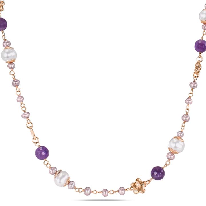 Amethyst & Cultured Freshwater Pearl Necklace
