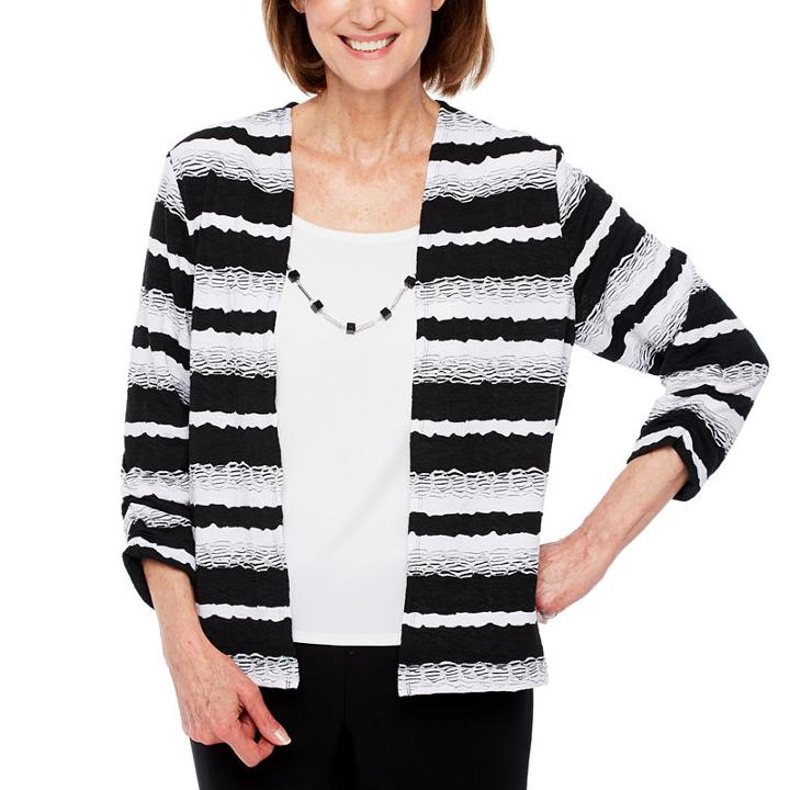 Alfred Dunner Upper East Side 3/4 Sleeve Layered Top Petites