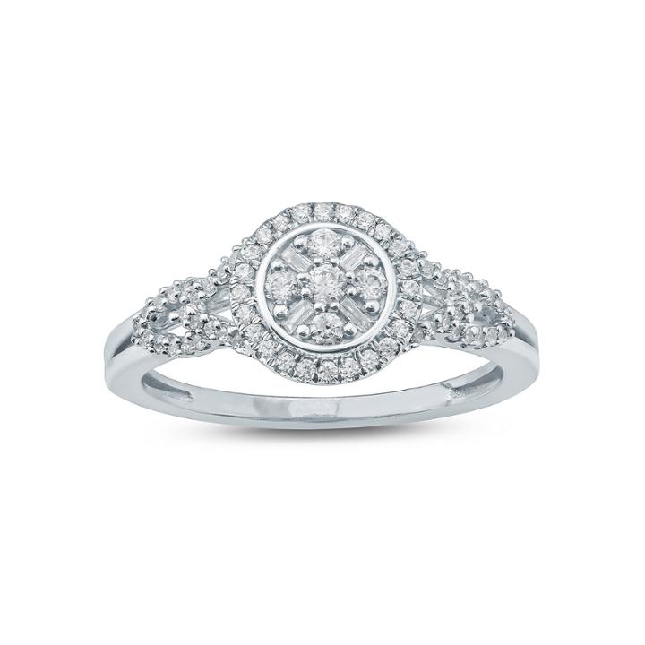 Womens 1/3 Ct. T.w. Genuine White Diamond 10k Gold Promise Ring