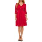 Perceptions 3/4 Sleeve Empire Waist Dress-petite