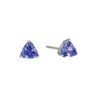 Limited Quantities Trillion-cut Genuine Tanzanite Sterling Silver Earrings
