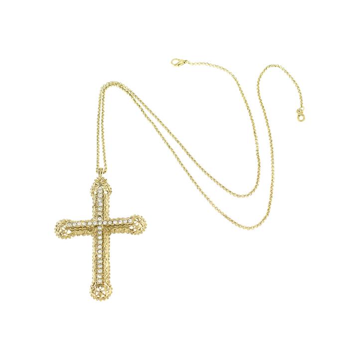 Kjl By Kenneth Jay Lane Crystal Cross Pendant Necklace