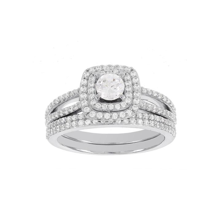 Lumastar 1 Ct. T.w. Diamond 14k White Gold Bridal Ring Set