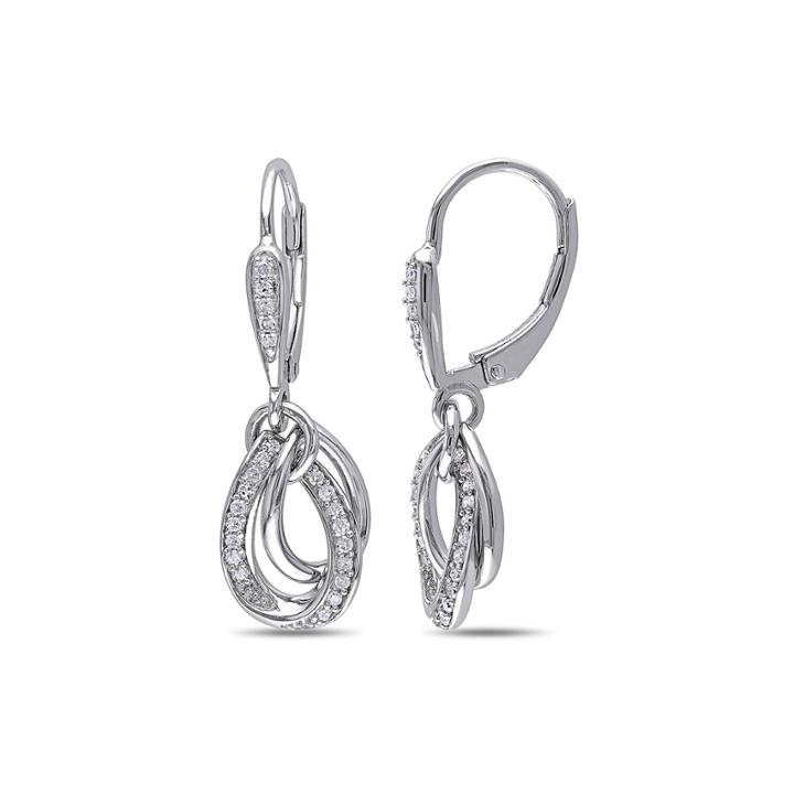 1/4 Ct.t.w. Diamond Sterling Silver Drop Earrings