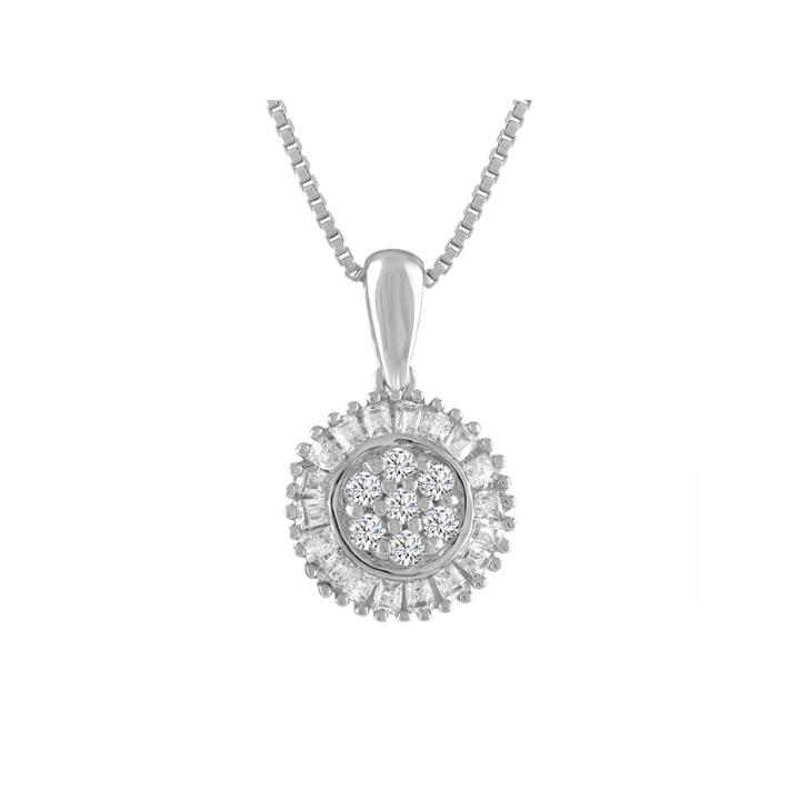 Diamond Blossom Womens 1/5 Ct. T.w. White Diamond Sterling Silver Pendant Necklace