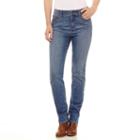 St. John's Bay Sjb Secretly Slender Embroidered Straight Jean Straight Fit Straight Leg Jeans