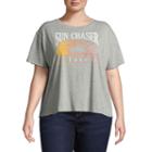 Arizona Short Sleeve Sun Chaser Graphic T-shirt- Juniors Plus