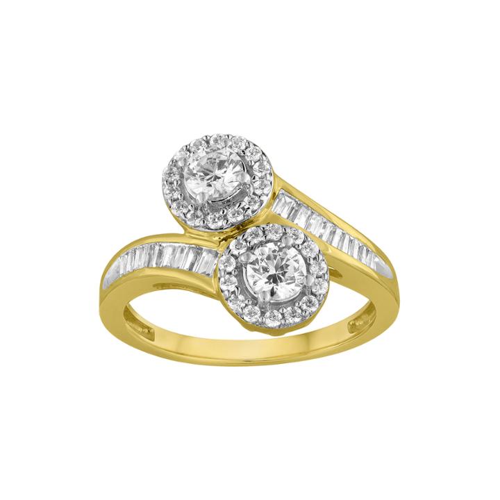 Two Forever 1 C.t. Tw. Diamond 14k Yellow Gold Ring
