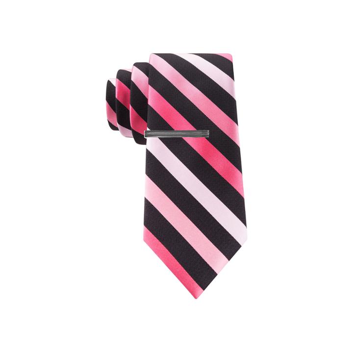 Jf J. Ferrar Patterson Striped Tie And Tie Bar Set - Slim