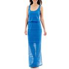 London Style Collection Sleeveless Blouson Crochet Maxi Dress - Petite
