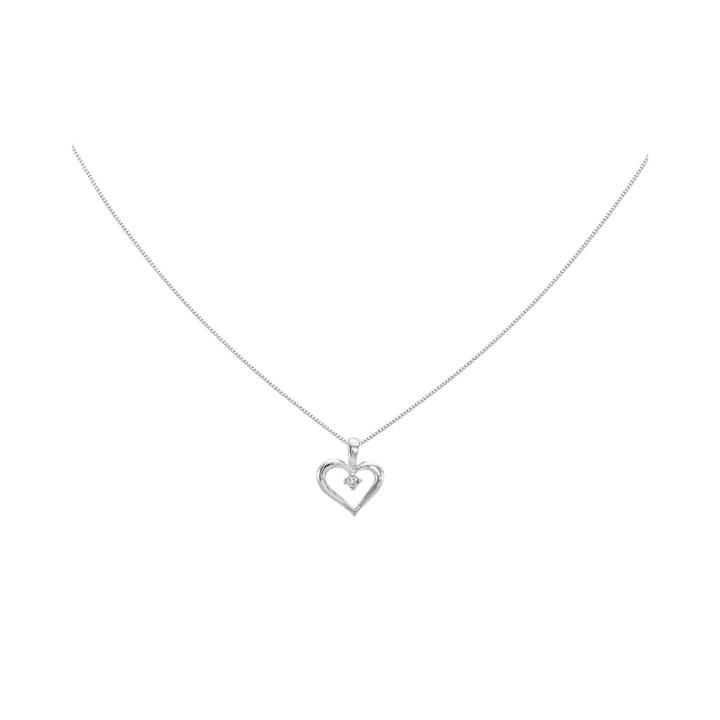 14k White Gold Diamond Accent Heart Pendant