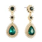 Monet Jewelry Green Round Drop Earrings
