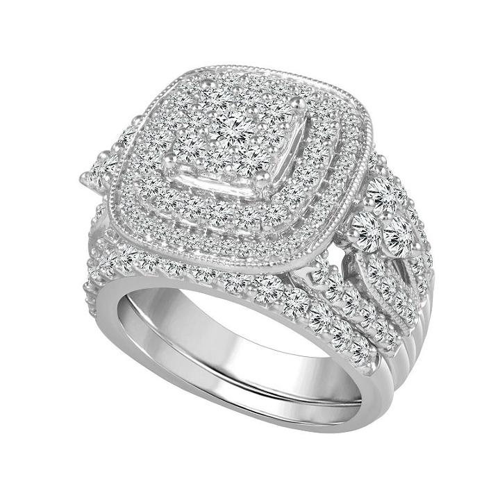 Womens 2 1/4 Ct. T.w. White Diamond 14k Gold Bridal Set