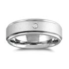 Mens Diamond Accent Genuine White Diamond Titanium Wedding Band