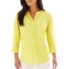Liz Claiborne 3/4-sleeve Eyelet Blouse