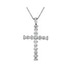 3/8 Ct. T.w. Diamond 10k White Gold Cross Pendant Necklace