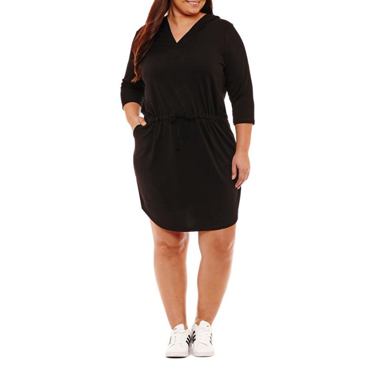 City Streets 3/4 Sleeve Sweater Dress-plus