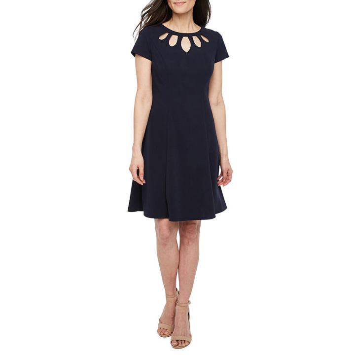 Byer California Short Sleeve Fit & Flare Dress-petites