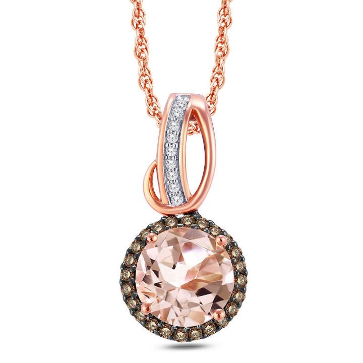Womens Genuine Pink Morganite Pendant