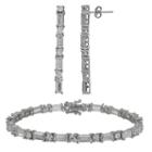 Diamonart Sterling Silver 1/3 Ct. T.w. Cubic Zirconia 2-pc. Tennis Jewelry Set
