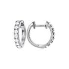 Limited Quantities 1/2 Ct. T.w. Diamond 14k White Gold Hoop Earrings