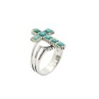 Silver Elements By Barse Womens Lab Created Blue Turquoise Sterling Silver Cocktail Ring