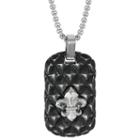 Mens Sterling Silver Dog Tag Pendant Necklace