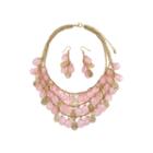 Mixit Womens Pink Teardrop Filigree Illusion Set