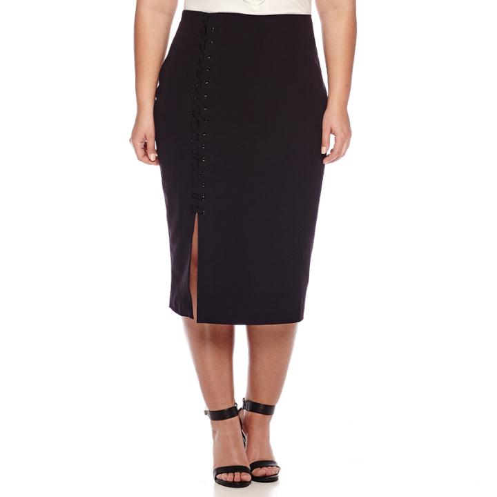 Worthington High-waist Lace-up Pencil Skirt - Plus