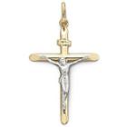 Two-tone Crucifix Pendant 14k Gold