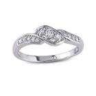 1/4 Ct. T.w. Diamond 10k White Gold Crossover 3-stone Promise Ring