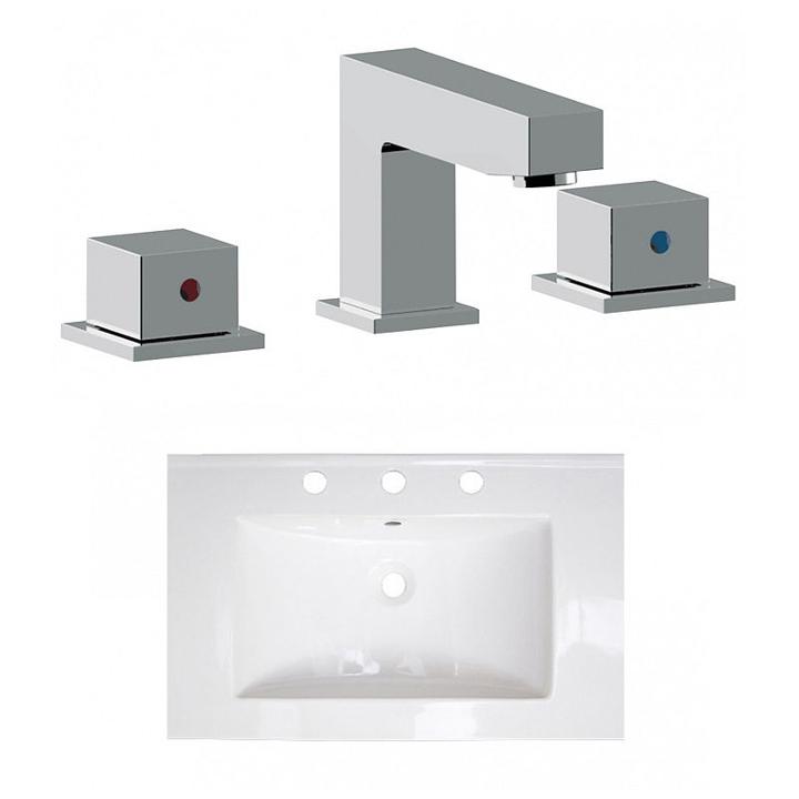 24-in. W 3h8-in. Ceramic Top Set In White Color -cupc Faucet Incl.