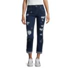 Rampage Roll Cuff Star Detail Cropped Jeans-juniors
