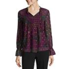 Liz Claiborne Long Sleeve Woven Ruffled Blouse-talls