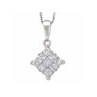 Womens 3/4 Ct. T.w. White Diamond 14k Gold Pendant Necklace